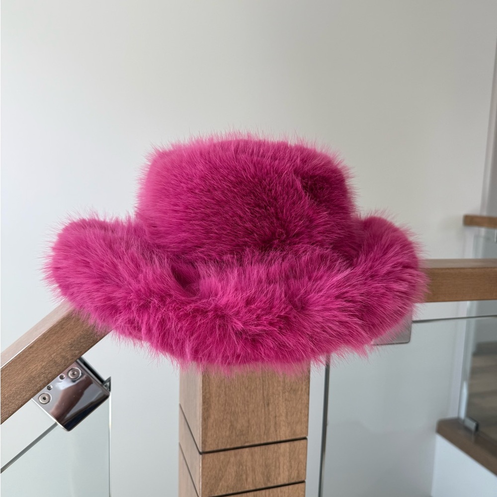 Fuzzy Pink Women's Hat - Picture 1 of 5